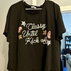 Pink Lily Football Tee